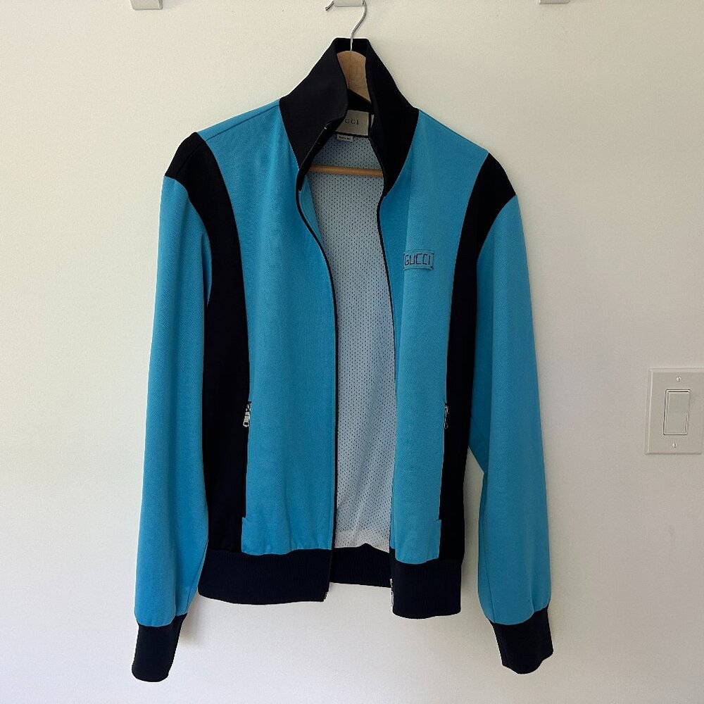 GUCCI 2018 Colorblock Pattern Bomber Track Jacket Size: M